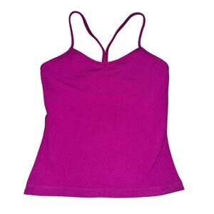 Lululemon Power Y Tank Top Women's Size 6 Regal Plum Fuchsia Luon Shelf Bra